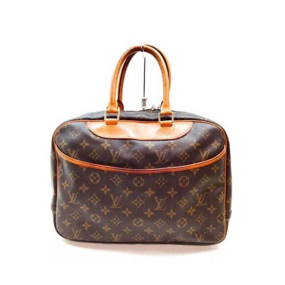 Louis Vuitton Monogram Deauville Brown Satchel Handbag Medium Women's